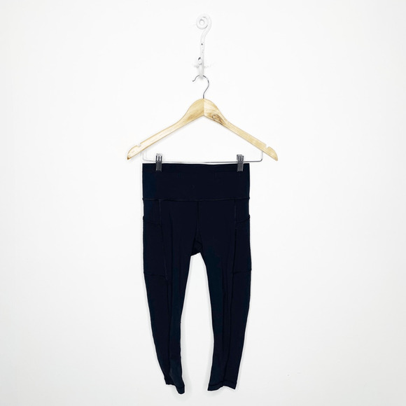 LULULEMON Mind over miles crop LEGGINGS 17" black women's 4 - Picture 1 of 6